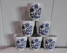 6 DDR Kahla Porzellan  Zwiebelmuster Becher für Milch/ Saft / Wasser ca. 200ml