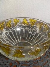 Schüssel Weinlaub Dekor gelb