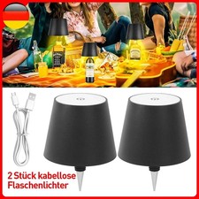 2 Stück LED Flaschenaufsatz Tisch-Lampe Flaschen-Leuchte Deko-Licht Dimmbar DE