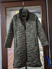 Carla Degen Metallic Gold/helles Oliv 40 Mantel Jacke 98 cm Länge Herbst Winter