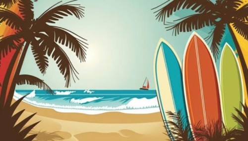 Wandbild surfbrett auf - wandbild:,