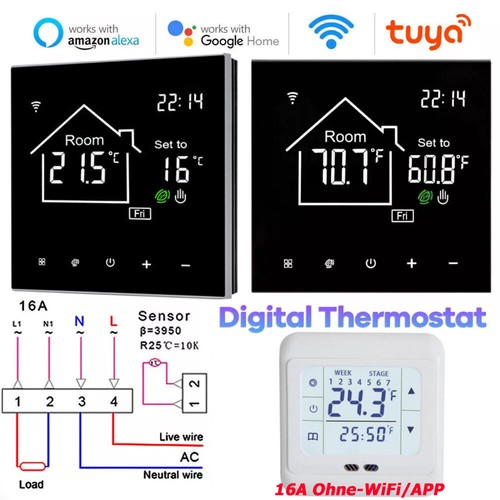 Lcd raumthermostat digital - lcd,