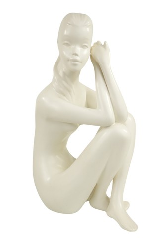 Porzellanfigur sitzende frau - porzellanfigur,