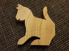 Katze Naturholz ungeschliffen