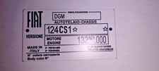 Typenschild fiat schild 124 - typenschild,