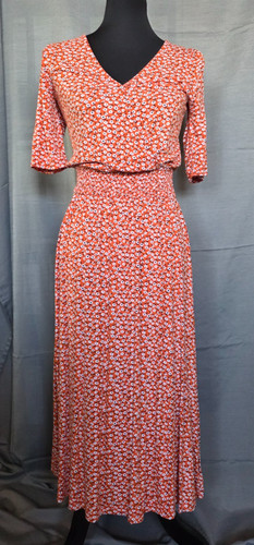 Damen kleid orange mit - kleid, süßen