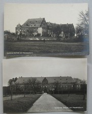 2 alte Postkarten aus HEUSENSTATMM  Hessen Vorderes Schloss Echtfotokarten 1910