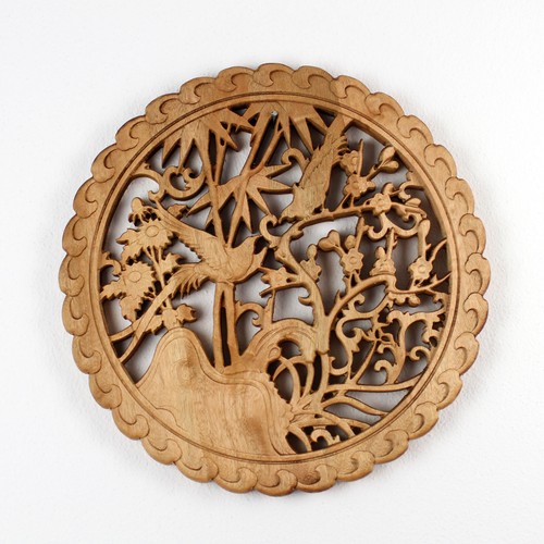 Holz wandbild die vier - holz-wandbild, "die