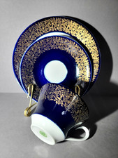 Sammeltasse , Sammelgedeck  Weimar Porzellan, Echt Weimar Kobalt, Goldornament