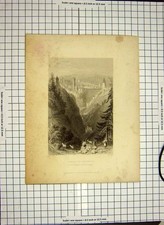 Alter antiker Druck 1836 Defile Gotteron Freyburg Kanton-Freyburger Berge 19.