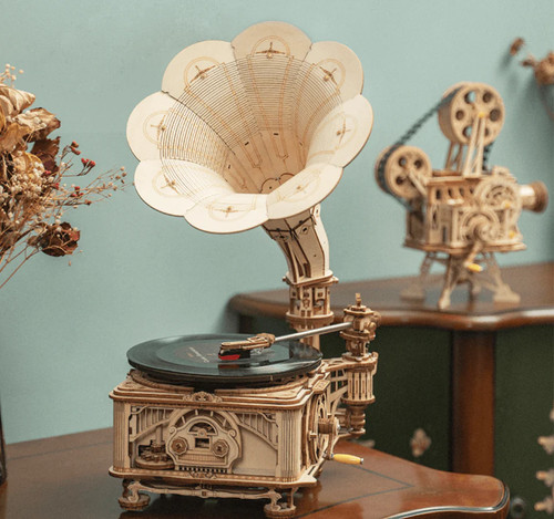 Retro grammophon aus - aus, holz