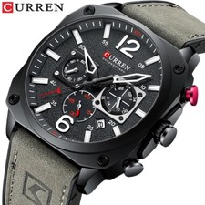 Herren Armbanduhr Top Luxus Marke Männer Mode Leder Quarz Uhr Datum Chronograph