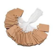 100 Preisschilder Hängeetiketten Fadenetiketten Schmuck Größe 35x22mm