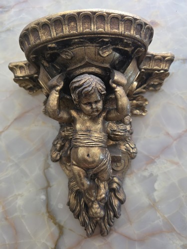 Wandkonsole holz putto engel - holz,