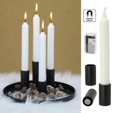 Magnet  Kerzen Halter Deko  Stabkerzen schwarz silber weiß Farb- und Größenwahl