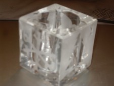 Partylite Votivkerzenhalter – Weihnachtsglanz – Winter – Rarität - Glaswürfel