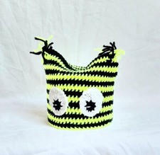 Klohut WICHTEL Gelb Schwarz WC Papier Mütze Hut Häkelhut Bad Deko Augen Ablage