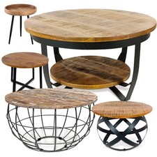 Couchtisch rund ø55/60/65/75cm Beistelltisch Industrie Style Metall Gestell