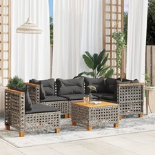 Gartenmöbel Sofa Garten Garnitur Lounge Sitzgruppe Kissen Poly Rattan vidaXL