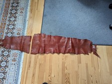 Schlangenleder , Schlangenhaut Echte Schlange Leder Rost-Braun 3 Restteile Groß