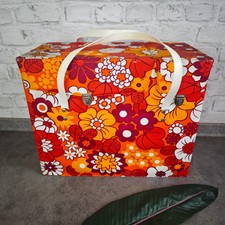 Kühltasche 70er Flower Power orange rot Picknick Camping Festival WeeNTAGE