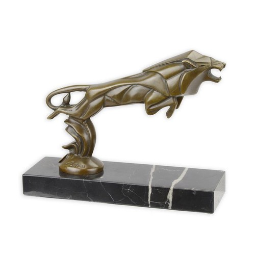 Bronzefigur springender löwe - bronzefigur,