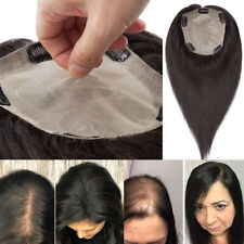 Damen Echthaar 100% Human Hair Toupet Toupee Topper Clip In Haarteile Extensions