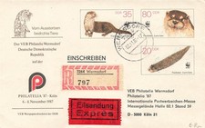 141025) Rauchwaren/Pelze DDR-GSU Fischotter als Eil-R-Blg nach Köln