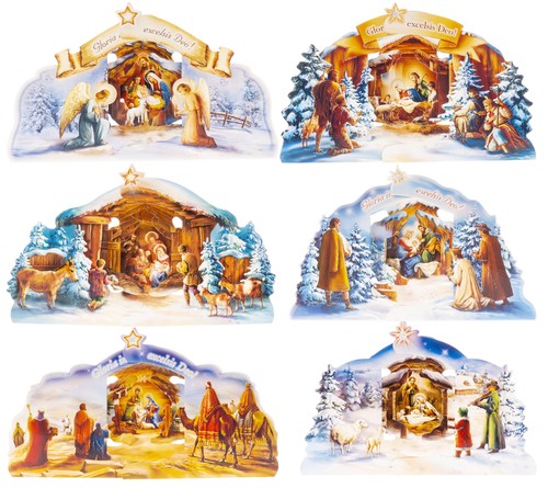 6er set kleine papierkrippe - set,