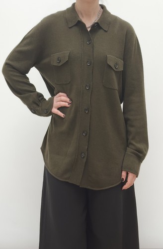 Oversized kaschmir strickhemd - kaschmir,