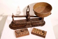 Urig antike Ladenwaage + Gewichte / Kauflanden / Kaufmannswaage / Waage 05