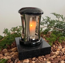 Edelstahl Grablaterne Sockel