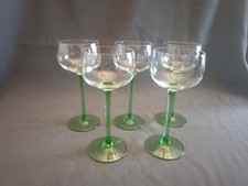 5 x Weinglas grüner Stiel -