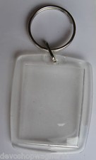 10 St. Schlüsselanhänger transparent für z.B. Pass-Foto Neu Acryl rechteckig DE