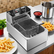 Öl-Friteuse 2500W 4L Edelstahl Fritteuse Profi Küche Kaltzonen Fritteuse Fritöse