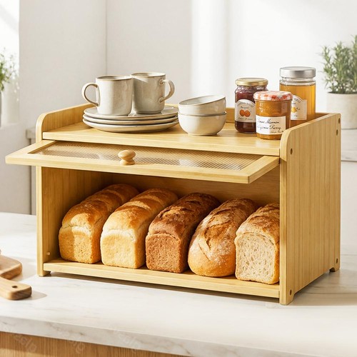 Bambus brotkasten mit - bambus,