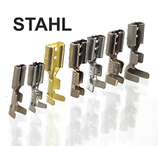 10x STAHL Kabelschuhe Flachstecker Steckhülsen Crimp Bastler DIN 2,8 4,8 6,3 7,8