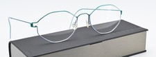 LINDBERG Brille Gamma Air Titanium Rim Grün Blau Zweifarbig Eckig Leicht Small