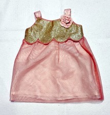 Puppenkleid rosa gold Glitzer