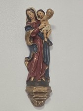 ?️ Madonna mit Kind – Holzfigur, handbemalt, 47 cm