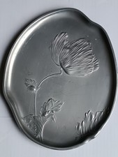 Zinntablett "MOHNBLUME", Replik nach Original Jugendstil-Tablett von Hugo Leven
