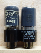 Pair: SYLVANIA 6V6GT | über 100% ✅ Röhren Tube Valve old RARE ( 6V6GT/G | 6V6 )