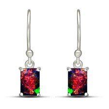 925 Sterling Silber Ohrringe schwarzer Opal Edelsteine Echtschmuck