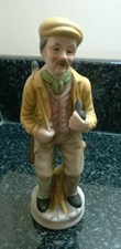 Vintage Retro Old Man Spielhalter Porzellan Rauchpfeife Figur mattes Finish