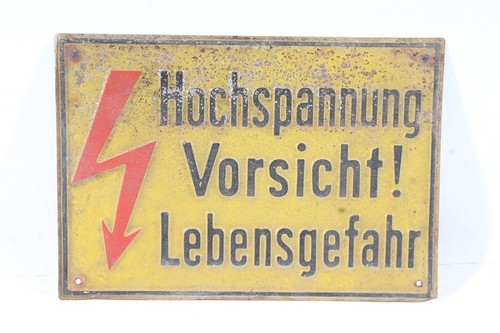 Altes blechschild vorsicht - altes,