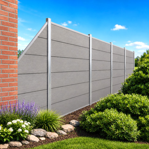 Wpc sichtschutzzaun grau - wpc,