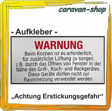 Aufkleber Warnhinweis Kocher