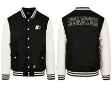 Starter Black Label Herren College Jacke Übergangsjacke Kunstlederärmel Kontrast