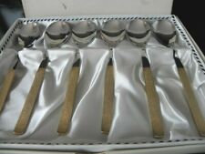 6 Kaffeelöffel PRINZ Neosil Edelstahl, Griff hartvergoldet im Etui 15 cm