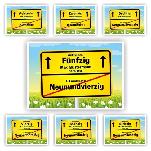 Ortsschild zum geburtstag - ortsschild,